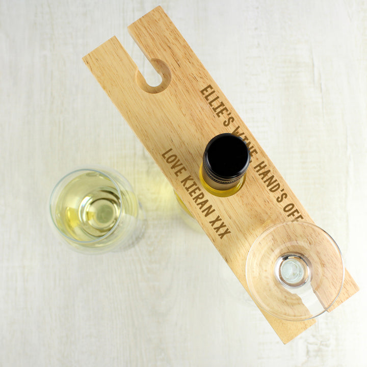 Buy Personalised Free Text Wine Glass & Bottle Holder at www.giftsfinder.co.uk