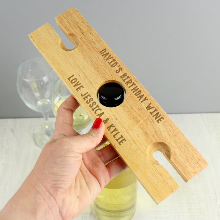 Buy Personalised Free Text Wine Glass & Bottle Holder at www.giftsfinder.co.uk