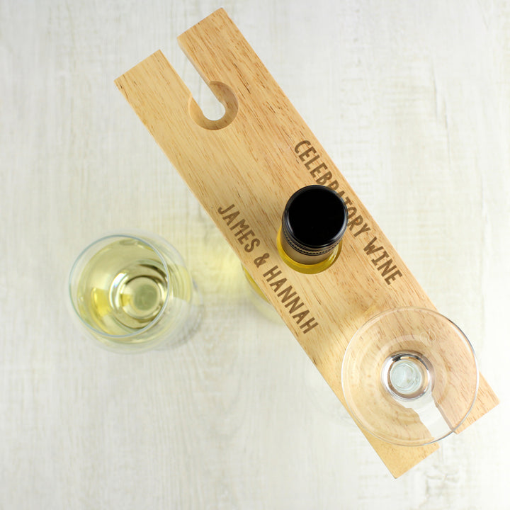 Buy Personalised Free Text Wine Glass & Bottle Holder at www.giftsfinder.co.uk