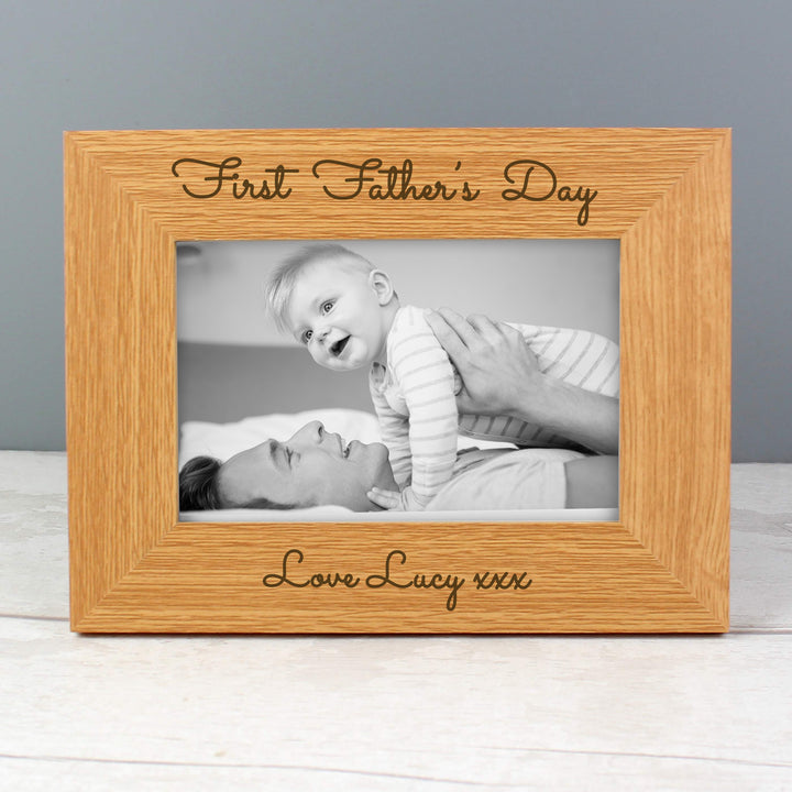 Personalised Free Text 6x4 Inch Wooden Photo Frame - part of the Gifts Finder Personalised Photo Frames collection