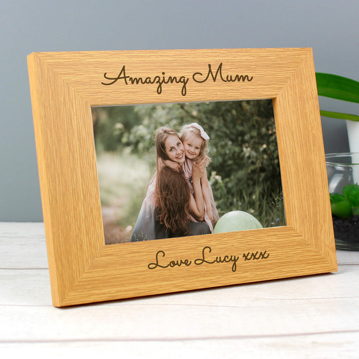 Personalised Free Text 6x4 Inch Wooden Photo Frame - part of the Gifts Finder Personalised Photo Frames collection