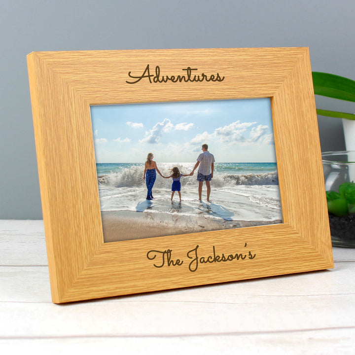 Personalised Free Text 6x4 Inch Wooden Photo Frame - part of the Gifts Finder Personalised Photo Frames collection