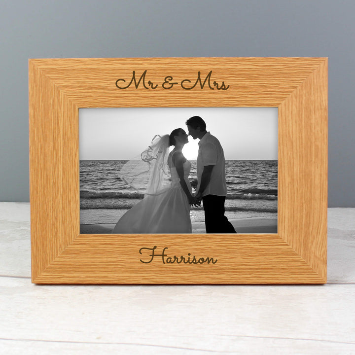 Personalised Free Text 6x4 Inch Wooden Photo Frame - part of the Gifts Finder Personalised Photo Frames collection