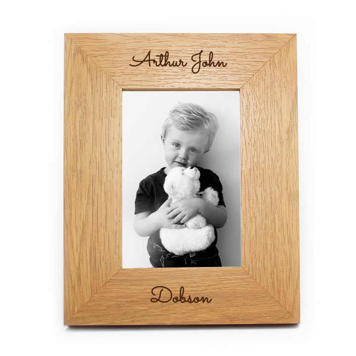 Buy Personalised Free Text 4x6 Wooden Photo Frame at www.giftsfinder.co.uk