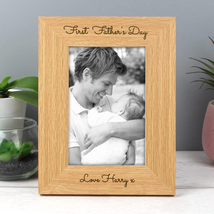 Buy Personalised Free Text 4x6 Wooden Photo Frame at www.giftsfinder.co.uk