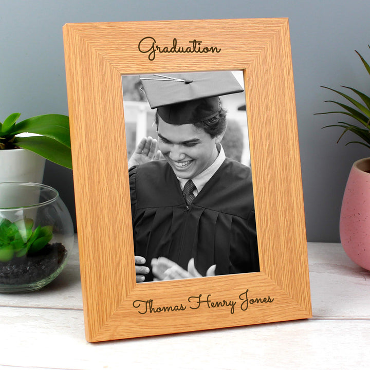 Buy Personalised Free Text 4x6 Wooden Photo Frame at www.giftsfinder.co.uk