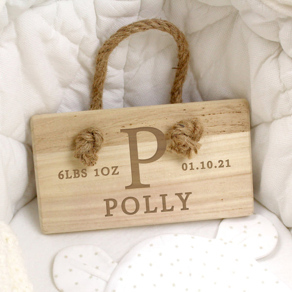 Buy Personalised Initial Wooden Sign at www.giftsfinder.co.uk