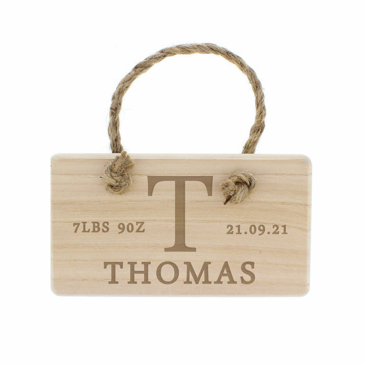 Buy Personalised Initial Wooden Sign at www.giftsfinder.co.uk