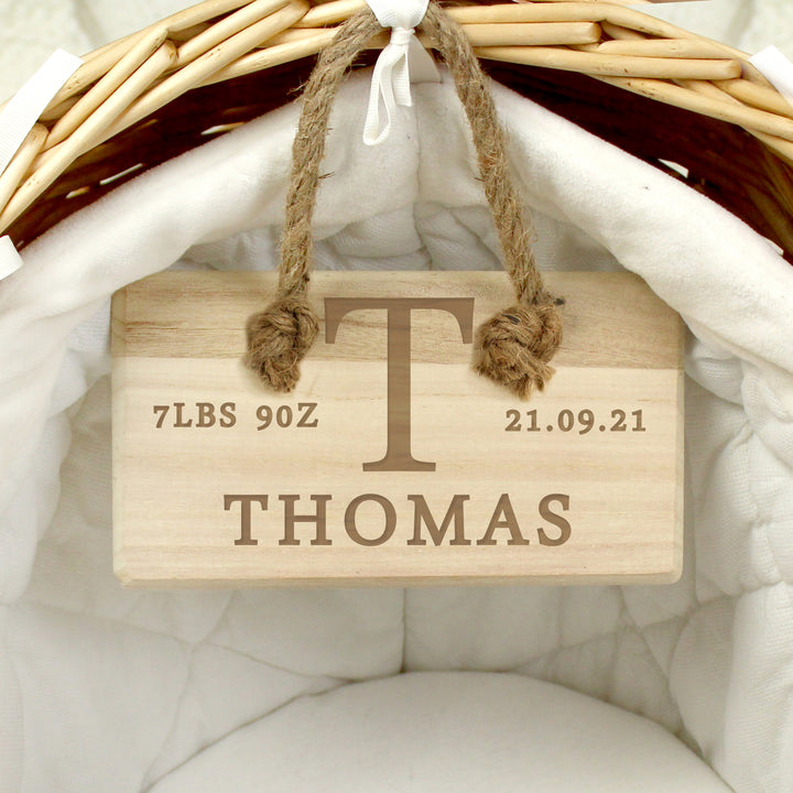 Buy Personalised Initial Wooden Sign at www.giftsfinder.co.uk