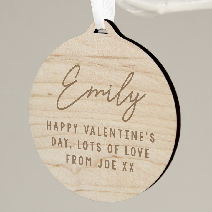 Personalised Free Text  Round Wooden Decoration - part of the Gifts Finder Personalised Ornaments & Keepsakes collection