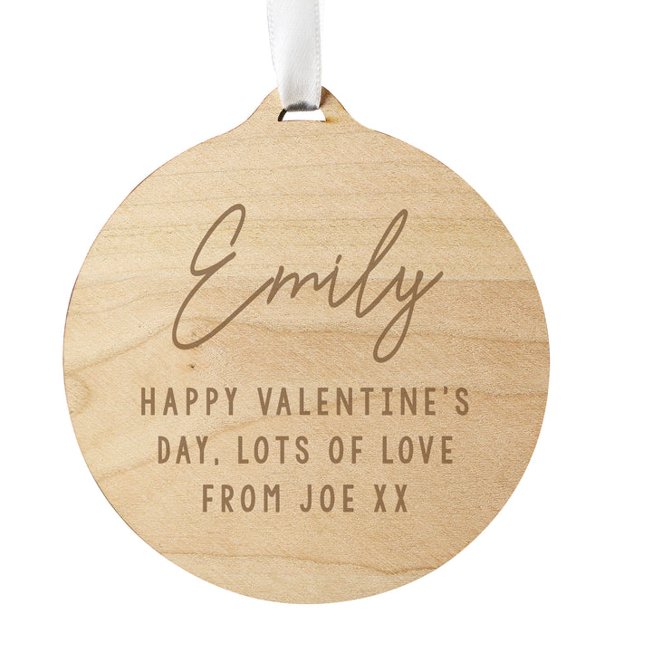 Personalised Free Text  Round Wooden Decoration - part of the Gifts Finder Personalised Ornaments & Keepsakes collection