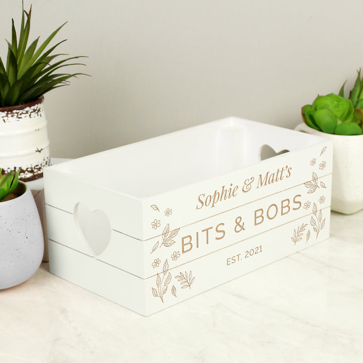 Buy Personalised Free Text White Wooden Crate available now at www.giftsfinder.co.uk