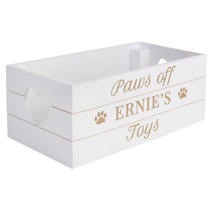 Personalised Pets White Wooden Crate - part of the Gifts Finder Personalised Ornaments & Keepsakes collection