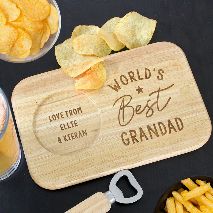 Personalised World's Best Wooden Coaster Tray in gift category Personalised Coasters