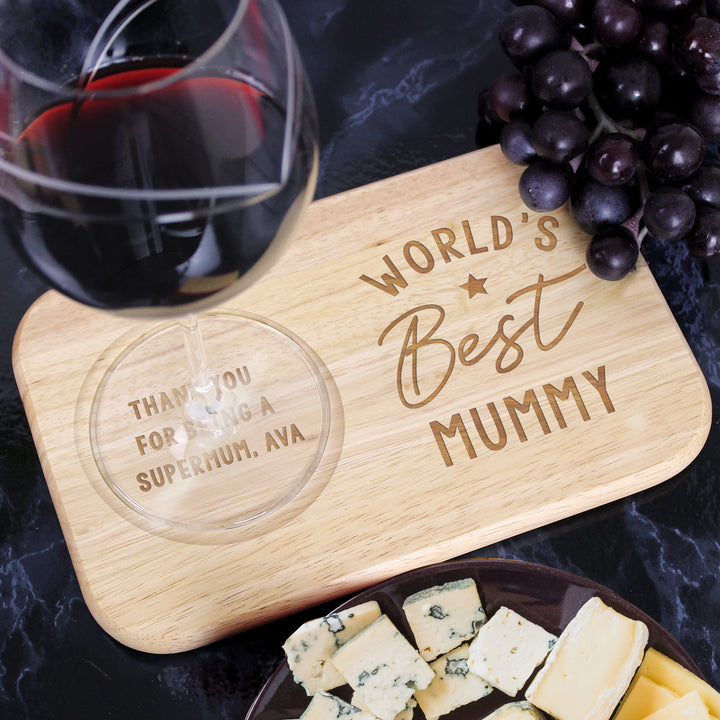 Personalised World's Best Wooden Coaster Tray in gift category Personalised Coasters