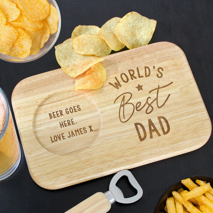 Personalised World's Best Wooden Coaster Tray in gift category Personalised Coasters