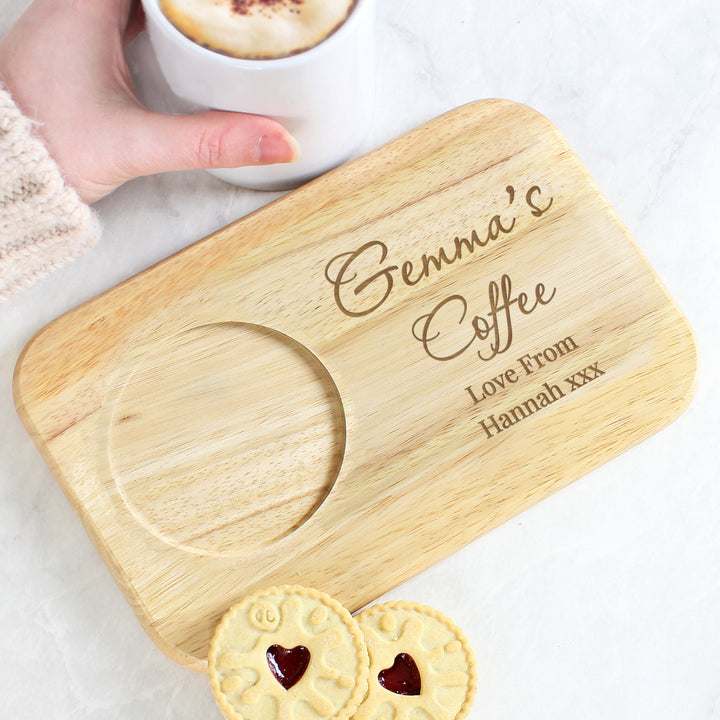 Buy Personalised Free Text Wooden Coaster Tray available now at www.giftsfinder.co.uk