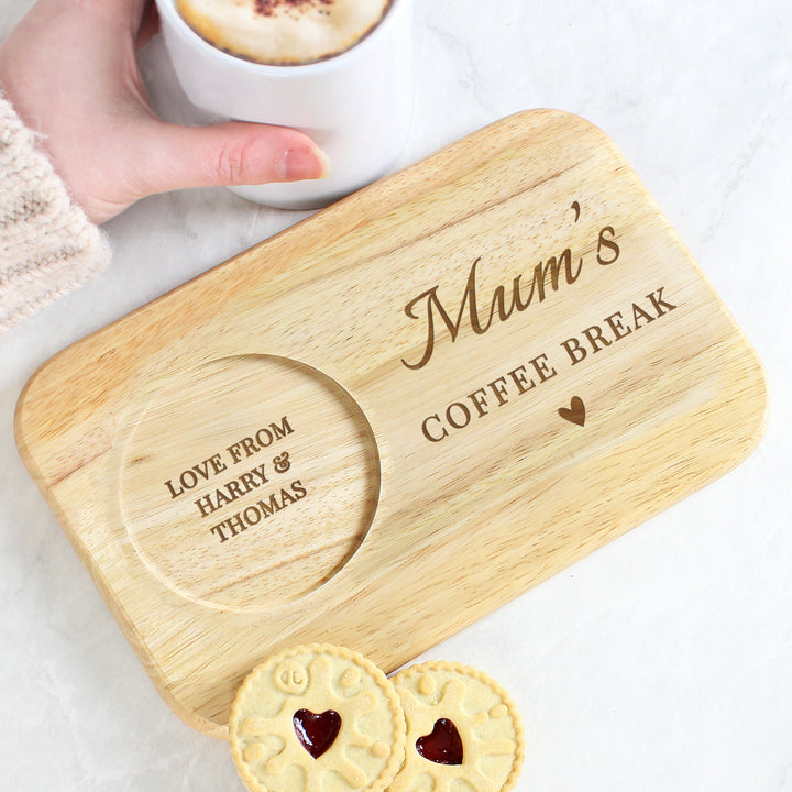 Buy Personalised Heart Design Wooden Coaster Tray available now at www.giftsfinder.co.uk