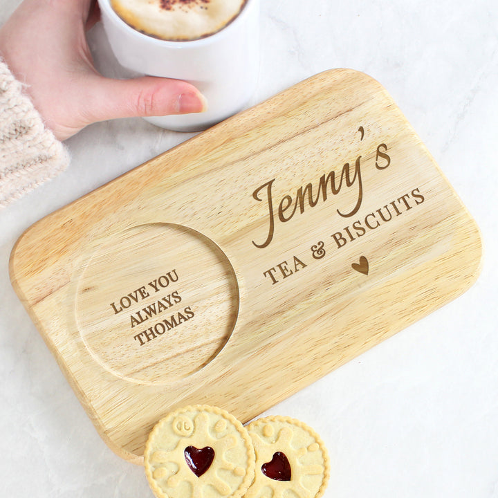 Buy Personalised Heart Design Wooden Coaster Tray available now at www.giftsfinder.co.uk