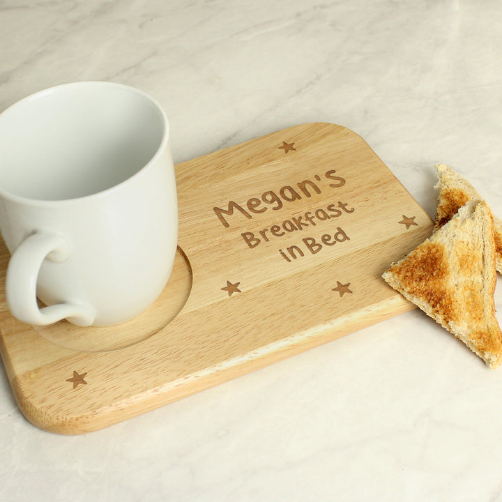 Personalised Stars Wooden Coaster Tray in gift category Personalised Coasters