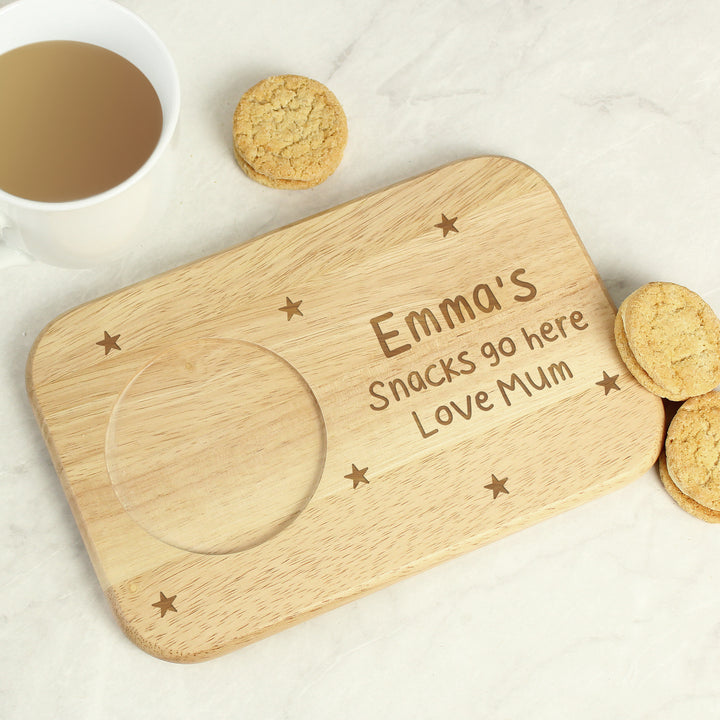 Personalised Stars Wooden Coaster Tray in gift category Personalised Coasters