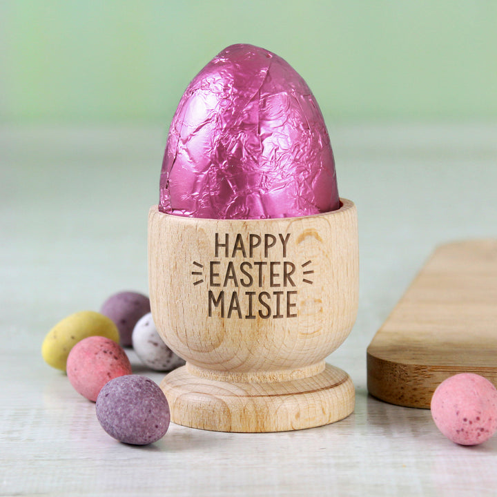 Personalised Wooden Egg Cup in gift category Personalised Egg Cups