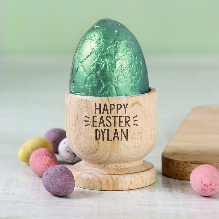 Personalised Wooden Egg Cup in gift category Personalised Egg Cups