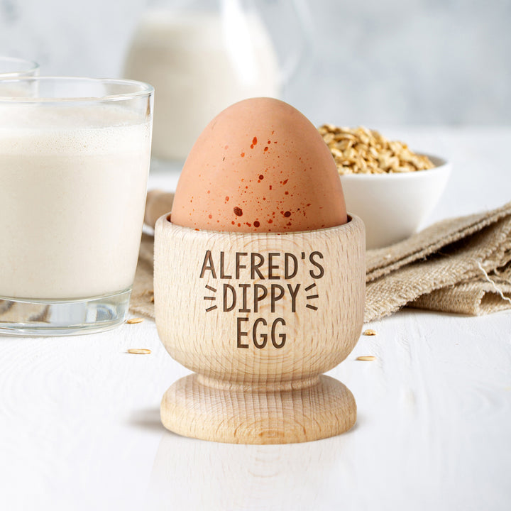 Personalised Wooden Egg Cup in gift category Personalised Egg Cups