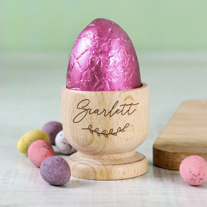 Buy Personalised Name Wooden Egg Cup at www.giftsfinder.co.uk