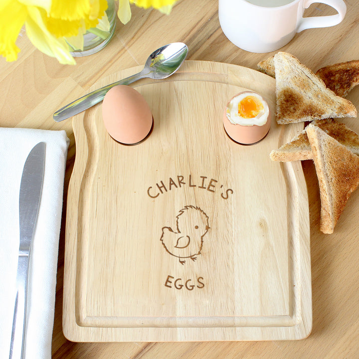 Buy Personalised Chick Egg & Toast Board available now at www.giftsfinder.co.uk