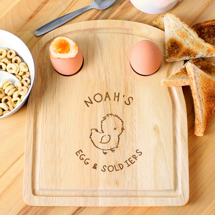 Buy Personalised Chick Egg & Toast Board available now at www.giftsfinder.co.uk