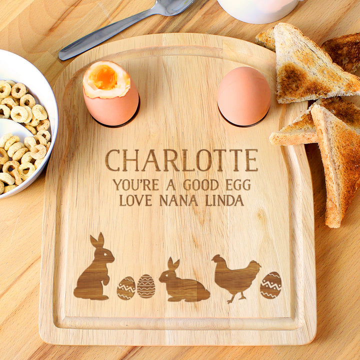 Personalised Spring Egg & Toast Board - part of the Gifts Finder Personalised Toast Boards collection