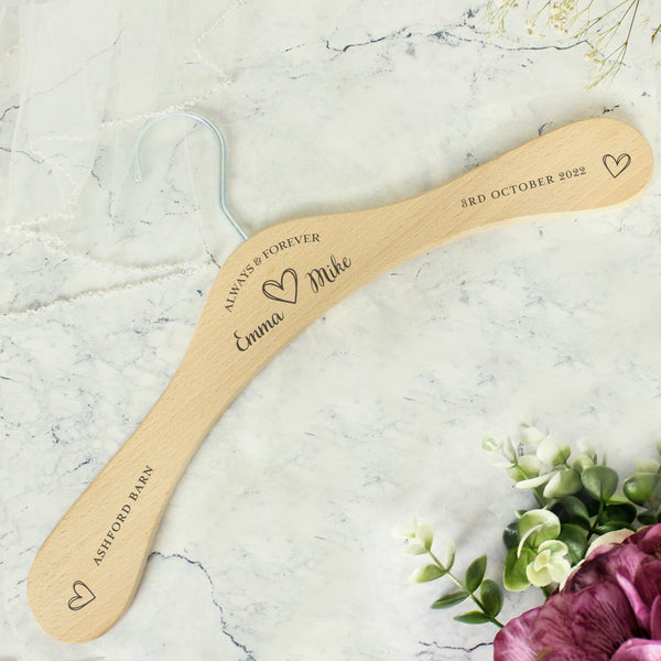 Buy Personalised Always & Forever Wooden Hanger available now at www.giftsfinder.co.uk