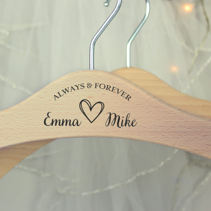 Buy Personalised Always & Forever Wooden Hanger available now at www.giftsfinder.co.uk