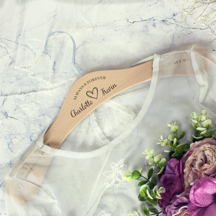 Buy Personalised Always & Forever Wooden Hanger available now at www.giftsfinder.co.uk