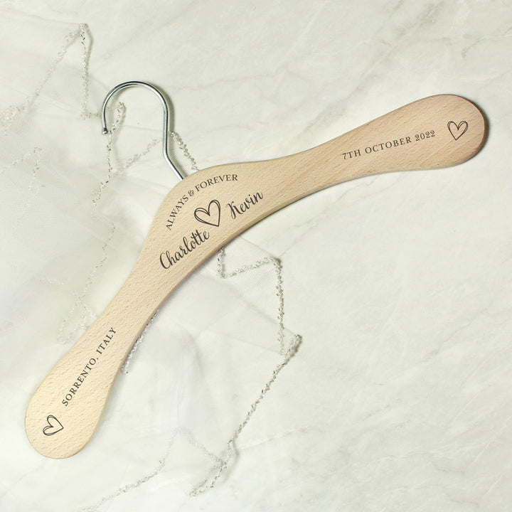 Buy Personalised Always & Forever Wooden Hanger available now at www.giftsfinder.co.uk