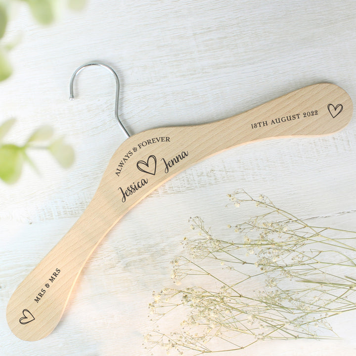 Buy Personalised Always & Forever Wooden Hanger available now at www.giftsfinder.co.uk