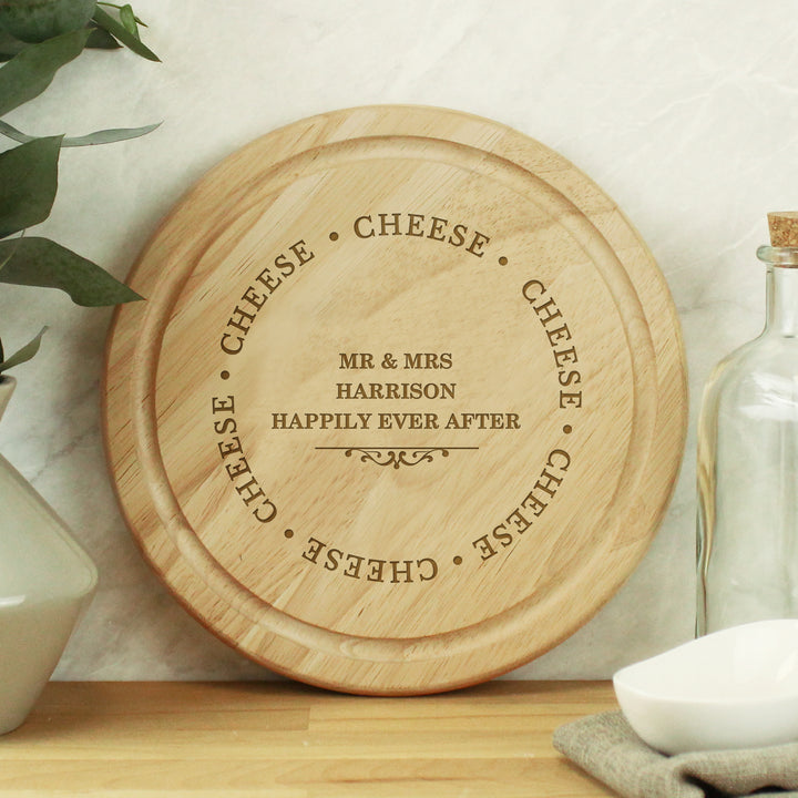 Buy Personalised Cheese Round Chopping Board available now at www.giftsfinder.co.uk