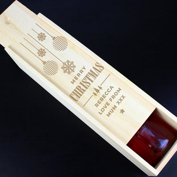 Buy Personalised Christmas Wooden Wine Box available now at www.giftsfinder.co.uk