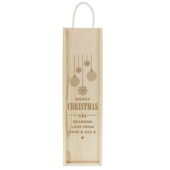 Buy Personalised Christmas Wooden Wine Box available now at www.giftsfinder.co.uk