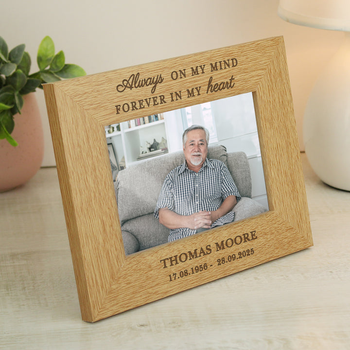 Buy Personalised Memorial Always In My Heart 6x4 Wooden Photo Frame available now at www.giftsfinder.co.uk