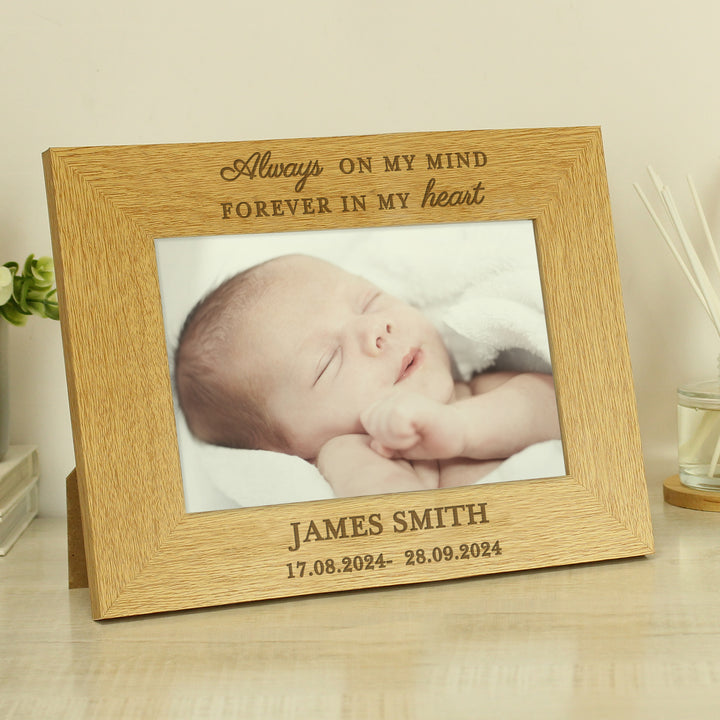 Buy Personalised Memorial Always In My Heart 6x4 Wooden Photo Frame available now at www.giftsfinder.co.uk