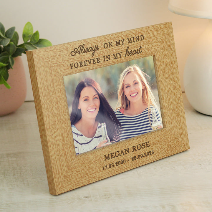 Buy Personalised Memorial Always In My Heart 6x4 Wooden Photo Frame available now at www.giftsfinder.co.uk