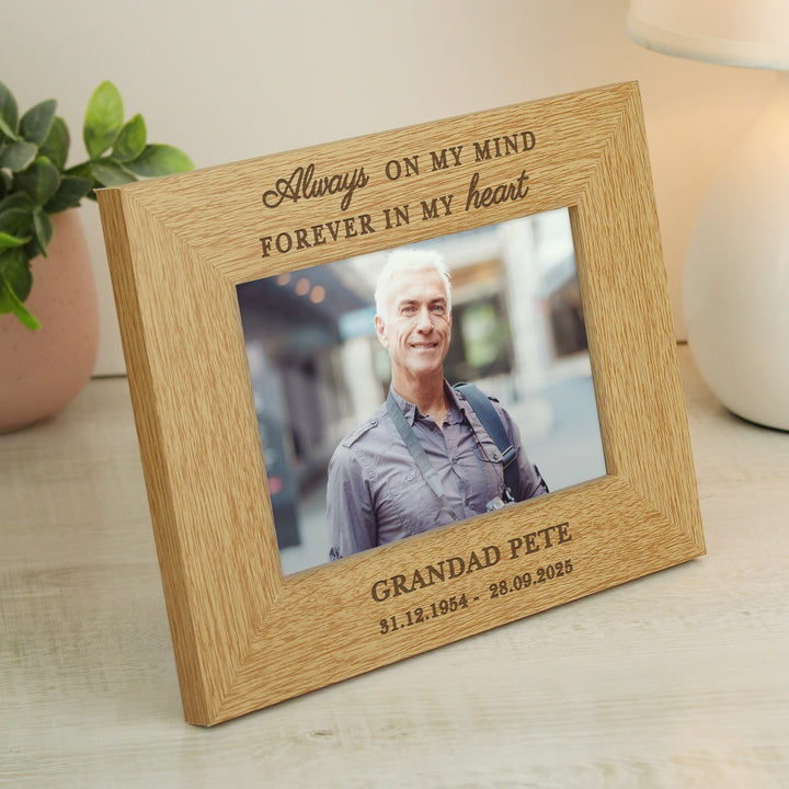 Buy Personalised Memorial Always In My Heart 6x4 Wooden Photo Frame available now at www.giftsfinder.co.uk