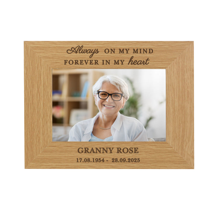 Buy Personalised Memorial Always In My Heart 6x4 Wooden Photo Frame available now at www.giftsfinder.co.uk