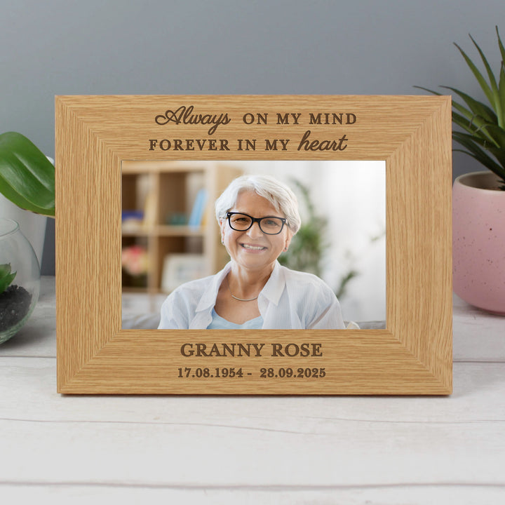 Buy Personalised Memorial Always In My Heart 6x4 Wooden Photo Frame available now at www.giftsfinder.co.uk