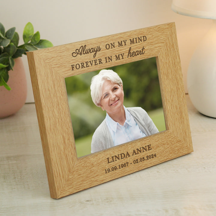 Buy Personalised Memorial Always In My Heart 6x4 Wooden Photo Frame available now at www.giftsfinder.co.uk