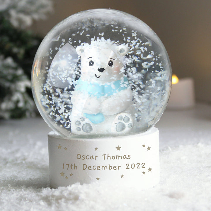 Buy Personalised Polar Bear Snow Globe at www.giftsfinder.co.uk