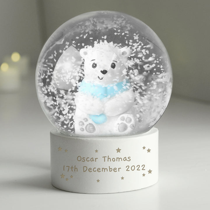 Buy Personalised Polar Bear Snow Globe at www.giftsfinder.co.uk