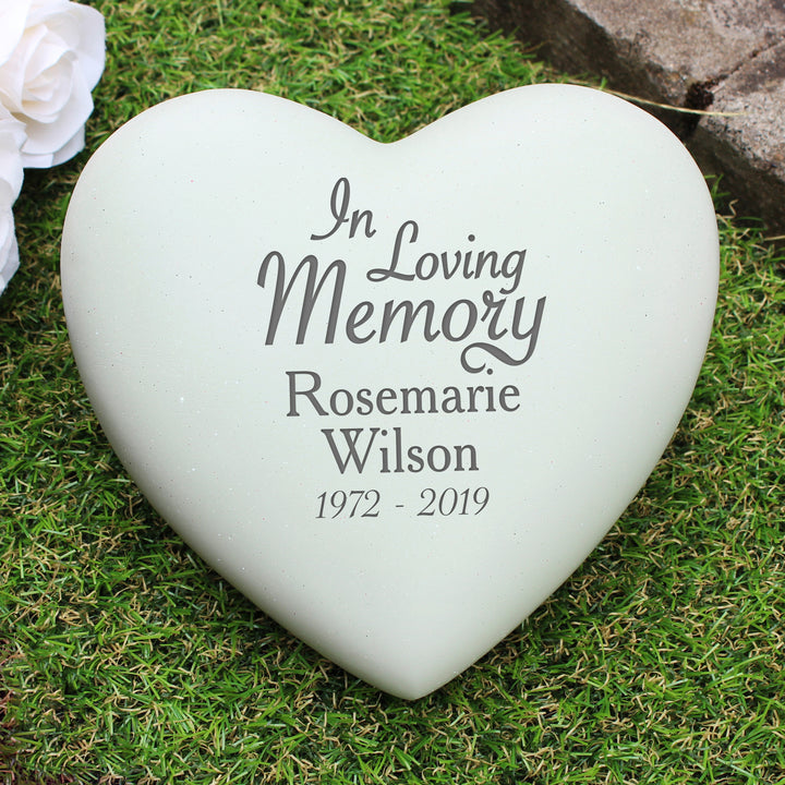 Buy Personalised In Loving Memory Heart Memorial available now at www.giftsfinder.co.uk